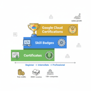 Google Skills Three-Tier Credential System - Certificates, Skill Badges, and Google Cloud Certifications